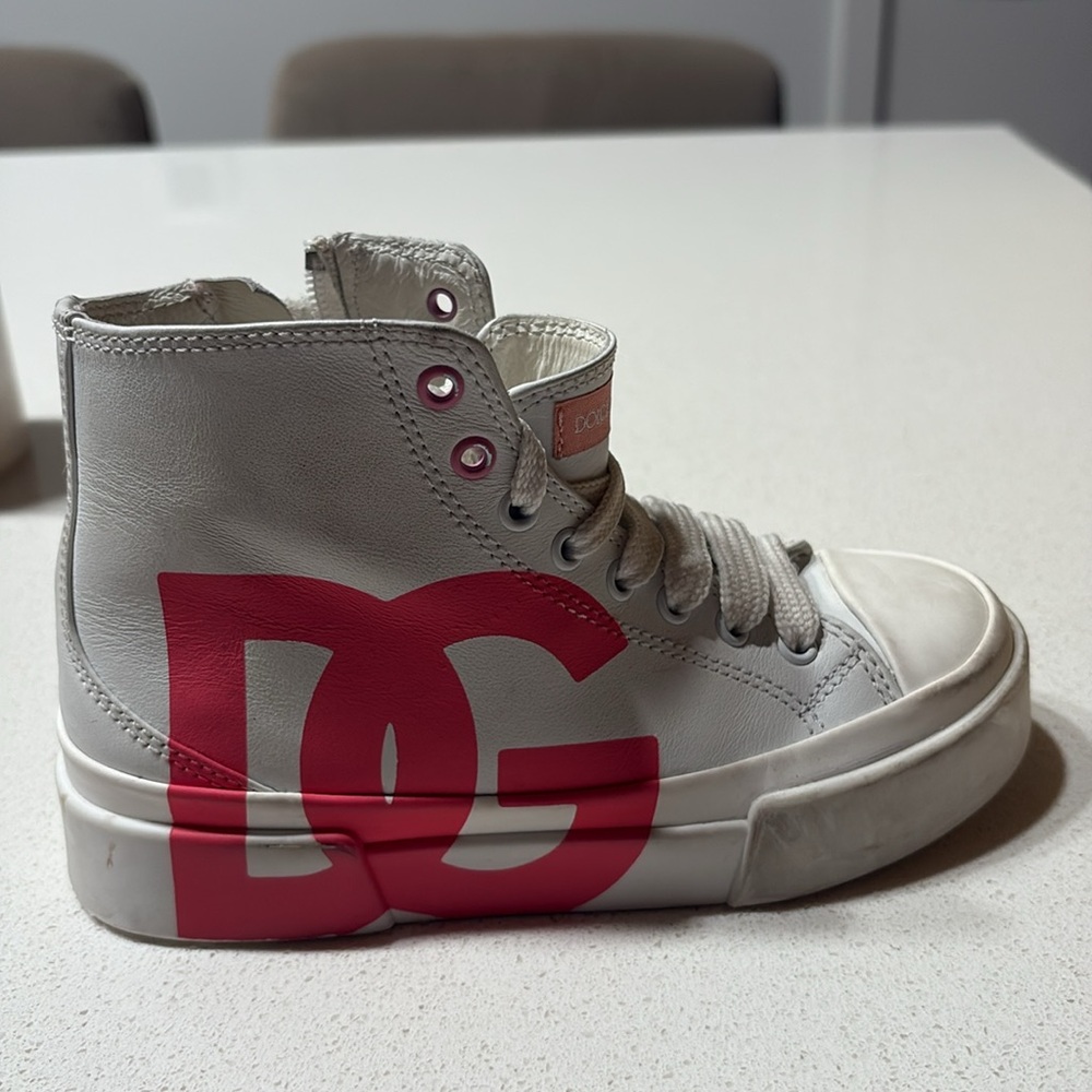Dolce & Gabbana White and Red Sneakers